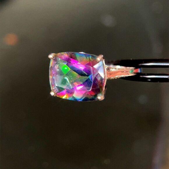 Stunning 925 Mystic Topaz Color Ring - Picture 4 of 10